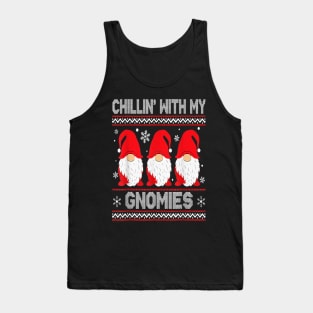 Chillin With My Gnomies Matching Family Christmas Gnome Tank Top